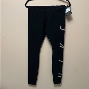 Nike Black Leggings with White Accents
